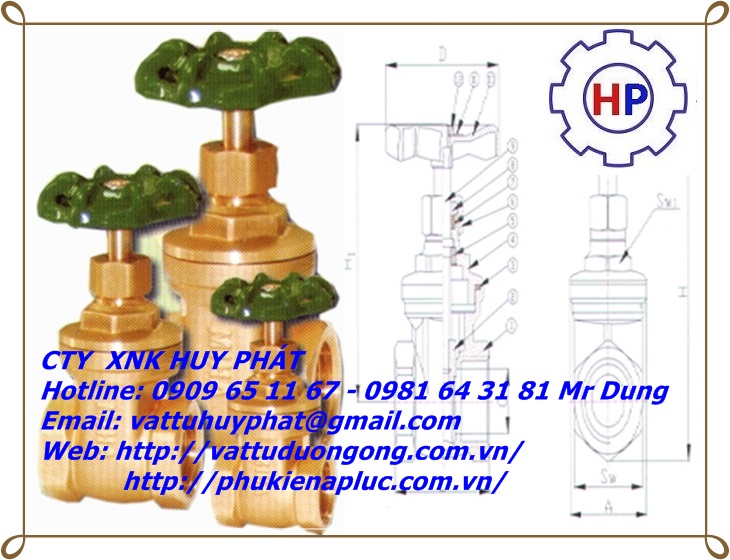 Van cửa đồng MIHA phi 90 ( DN80) Van cửa đồng MIHA phi 90 ( DN80)