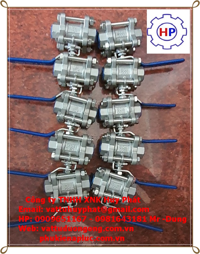 VAN BI INOX REN 304 - 316 3 MÃNH ( 3PC) DN40 ( phi 49) VAN BI INOX REN 304 - 316 3 MÃNH ( 3PC) DN40 ( phi 49)