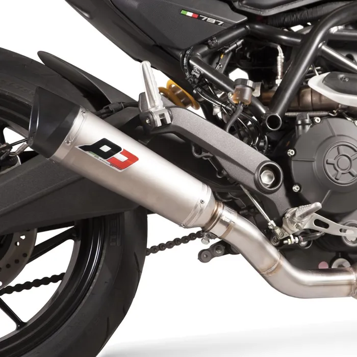 Pô QD Exhaust - Tri-Cone titanium slip-on 3/4 cho Ducati Scrambler 800
