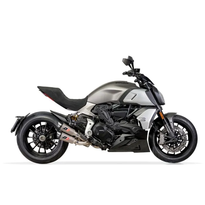 Pô QD Exhaust Twin Gunshot titanium full system cho Ducat Diavel 1260