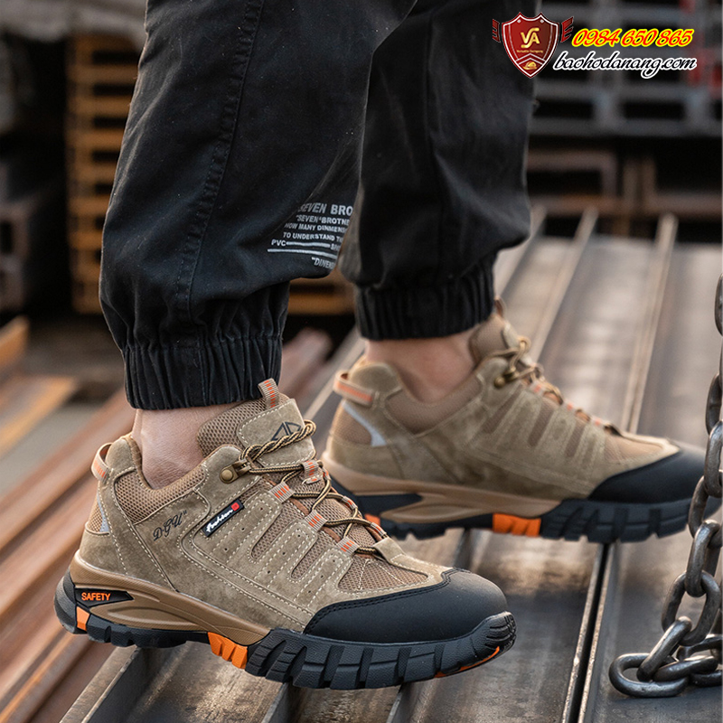 Giày Bảo Hộ Công Nhân Nam Mũi Bọc Thép Chống Va Đập Đế Chống Đâm Thủng Thoáng Khí VA03