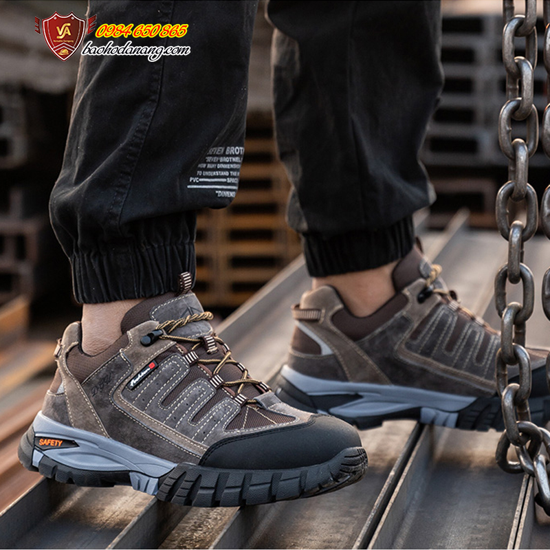 Giày Bảo Hộ Công Nhân Nam Mũi Bọc Thép Chống Va Đập Đế Chống Đâm Thủng Thoáng Khí VA03