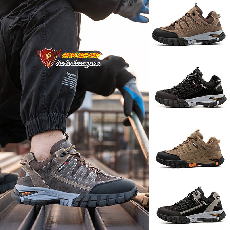 Giày Bảo Hộ Công Nhân Nam Mũi Bọc Thép Chống Va Đập Đế Chống Đâm Thủng Thoáng Khí VA03