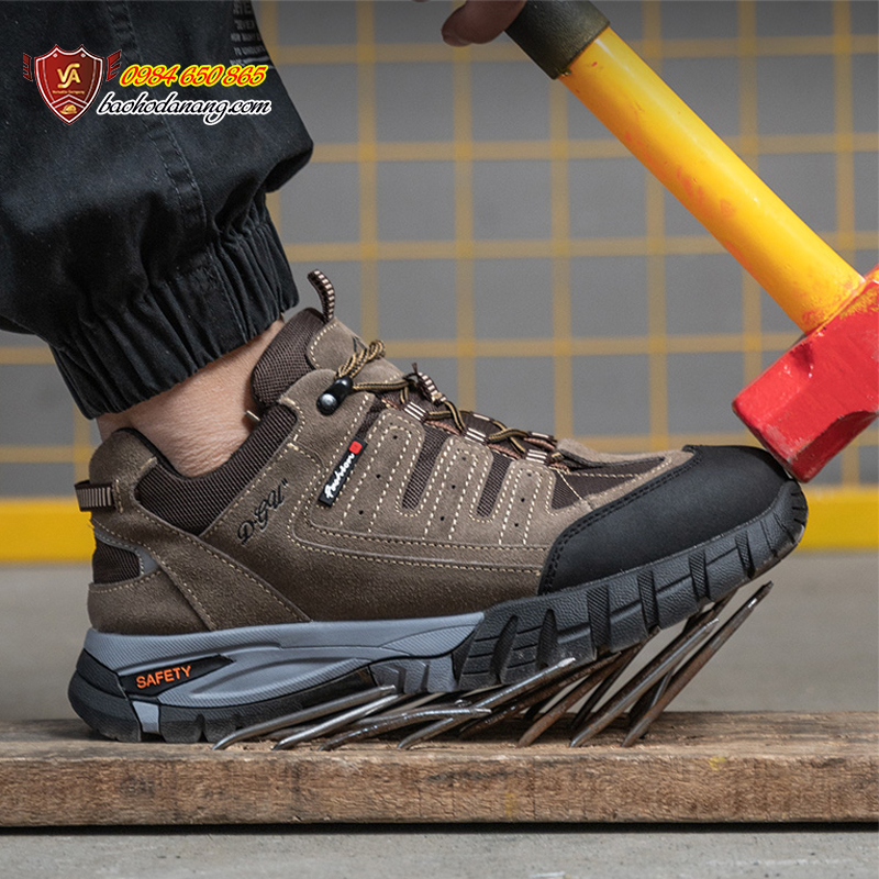 Giày Bảo Hộ Công Nhân Nam Mũi Bọc Thép Chống Va Đập Đế Chống Đâm Thủng Thoáng Khí VA03