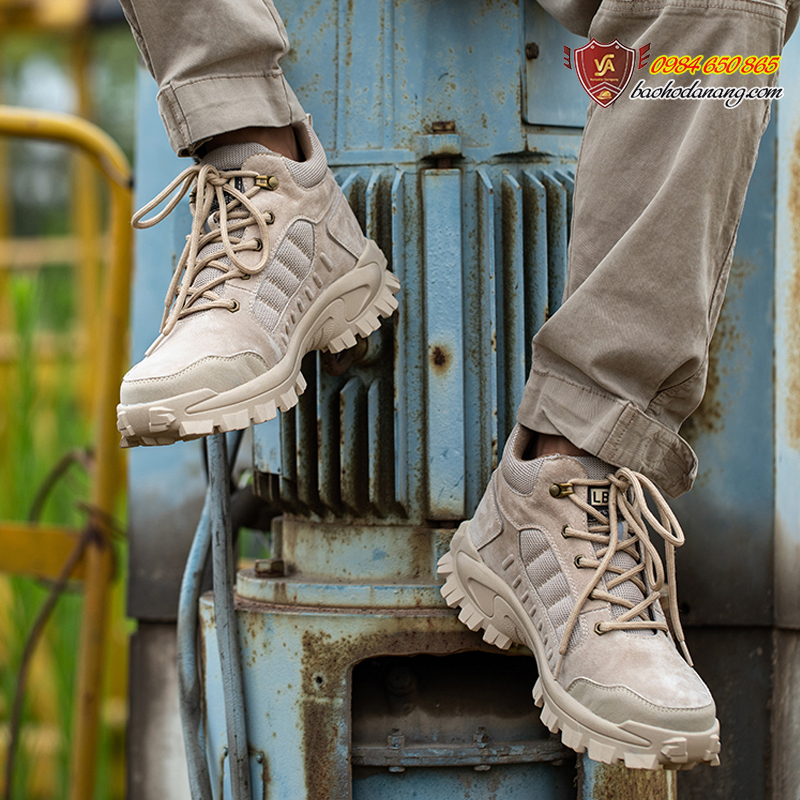 Giày Bảo Hộ Đẹp Cao Cổ Dáng Thể Thao Mũi Thép + Đế Kevlar Nhập Khẩu