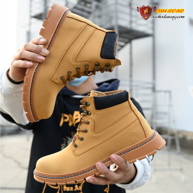 Giày Bảo Hộ Lao Động Cao Cổ Thời Trang Cá Tính Chống Đinh Chống Dập Ngón Chân Đế Chống Trượt VA15