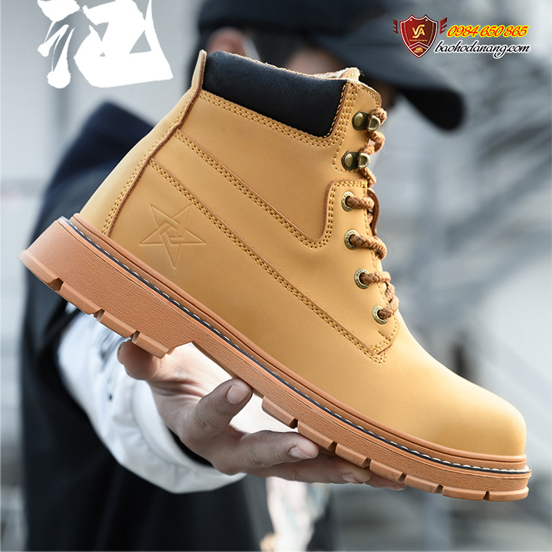 Giày Bảo Hộ Lao Động Cao Cổ Thời Trang Cá Tính Chống Đinh Chống Dập Ngón Chân Đế Chống Trượt VA15