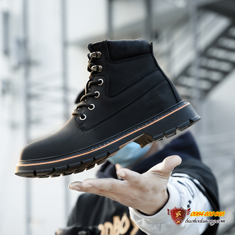 Giày Bảo Hộ Lao Động Cao Cổ Thời Trang Cá Tính Chống Đinh Chống Dập Ngón Chân Đế Chống Trượt VA15