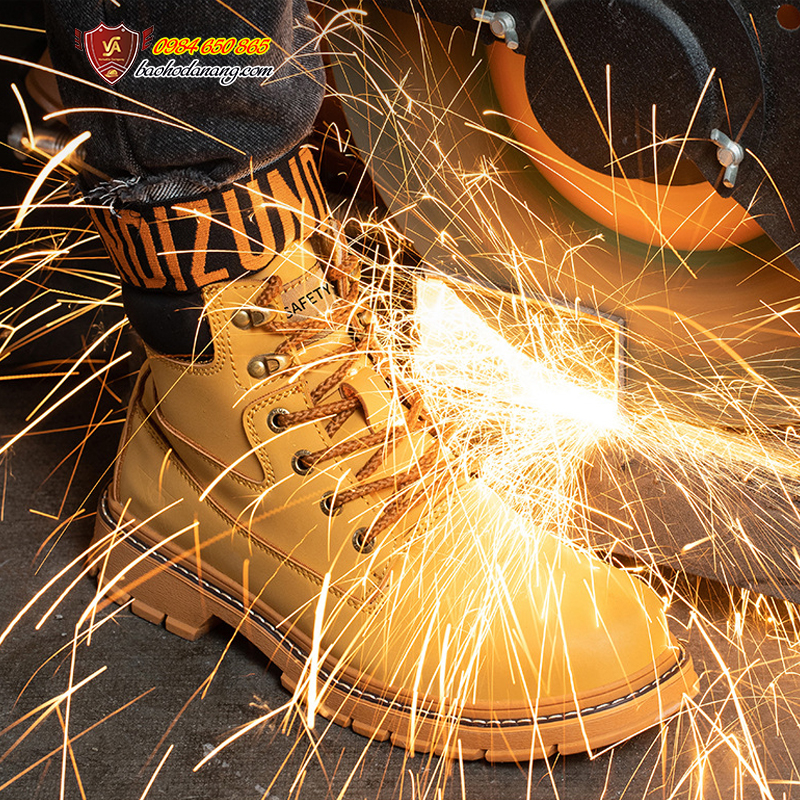 Giày Bảo Hộ Lao Động Cao Cổ Thời Trang Cá Tính Chống Đinh Chống Dập Ngón Chân Đế Chống Trượt VA15