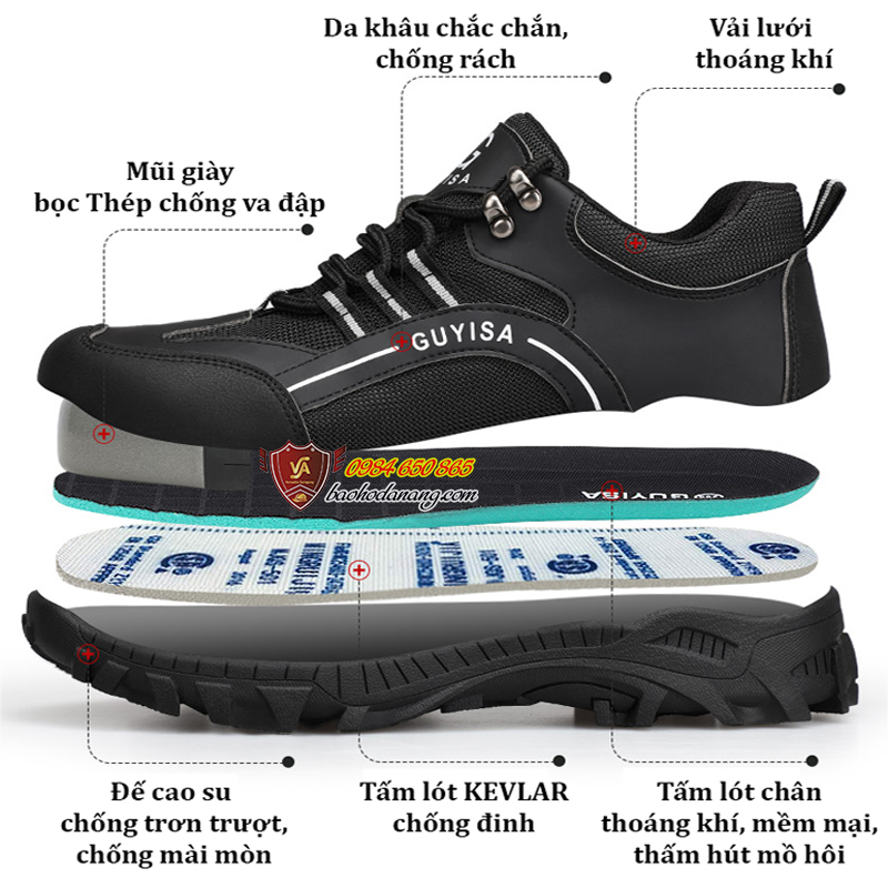 Giày bảo hộ lao động đẹp cho nam kiểu dáng thể thao vừa mang đi làm vừa đi chơi VA16