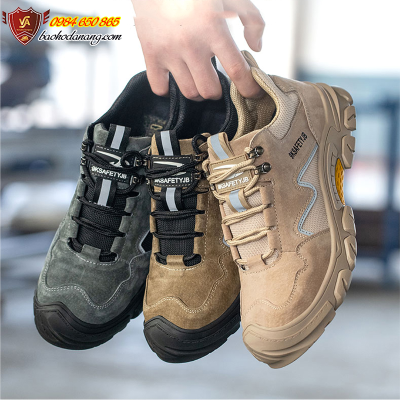 Giày Bảo Hộ Lao Động Thời Trang Nam Da Bò Mũi Thép Chống Đập Chống Đâm Thủng Thoáng Khí Chống Trượt Chống Bỏng