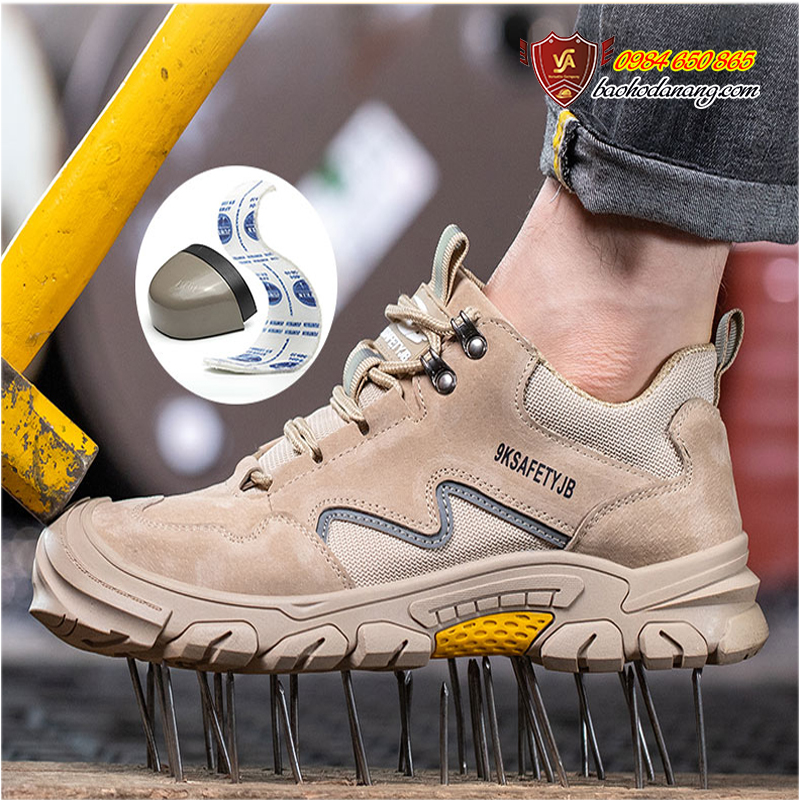 Giày Bảo Hộ Lao Động Thời Trang Nam Da Bò Mũi Thép Chống Đập Chống Đâm Thủng Thoáng Khí Chống Trượt Chống Bỏng