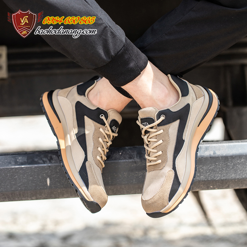 Giày bảo hộ nam đẹp Mã VA05 có kiểu dáng thời trang, chất liệu da lộn màu nâu