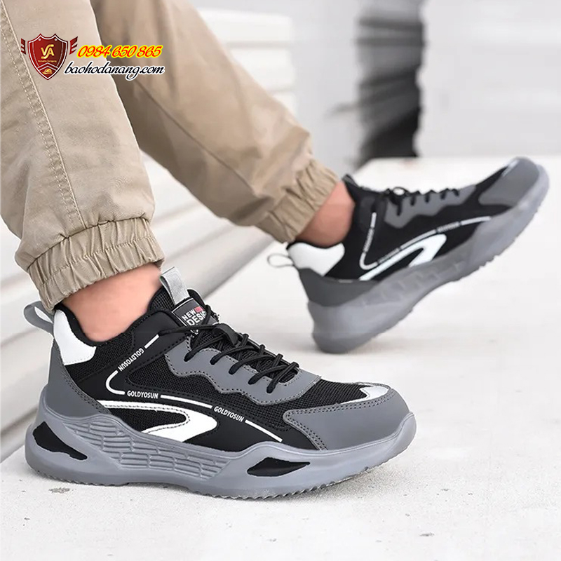 Giày Bảo Hộ Nhẹ Nhập Khẩu Dáng Thể Thao Thời Trang Chống Đâm Xuyên Mũi Thép Chống Va Đập VA11