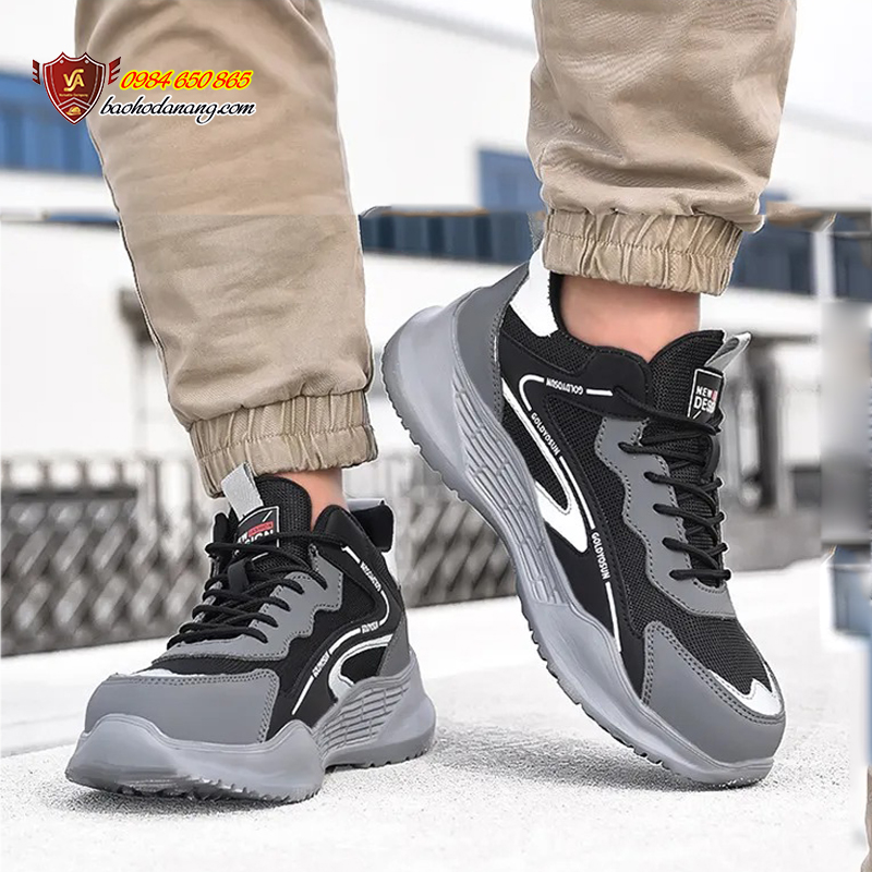 Giày Bảo Hộ Nhẹ Nhập Khẩu Dáng Thể Thao Thời Trang Chống Đâm Xuyên Mũi Thép Chống Va Đập VA11