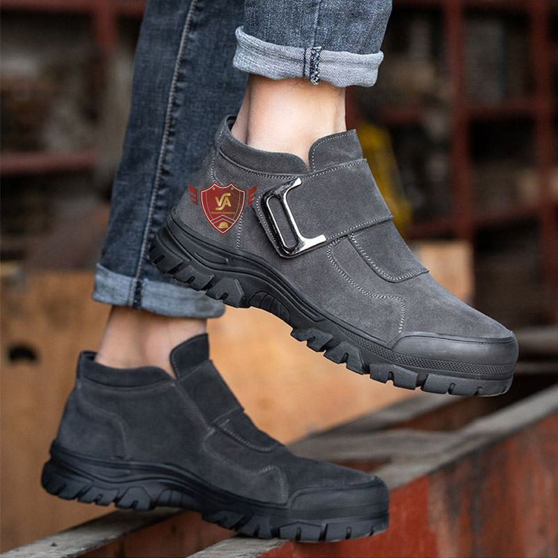 Giày chống đinh thể thao chất liệu da bò không dây cổ thấp kiểu dáng đẹp, thời trang mã VA21