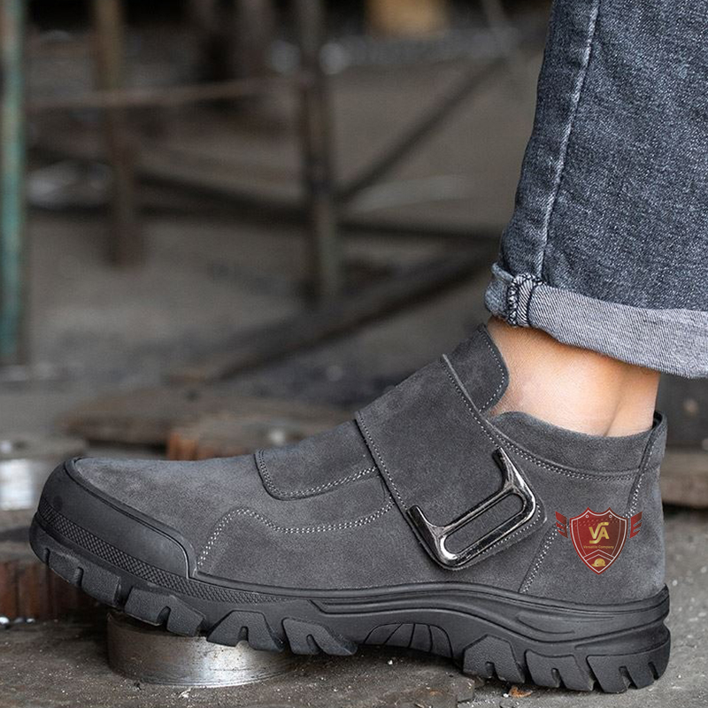 Giày thể thao chống đinh VA21 chất liệu da bò xịn màu nâu