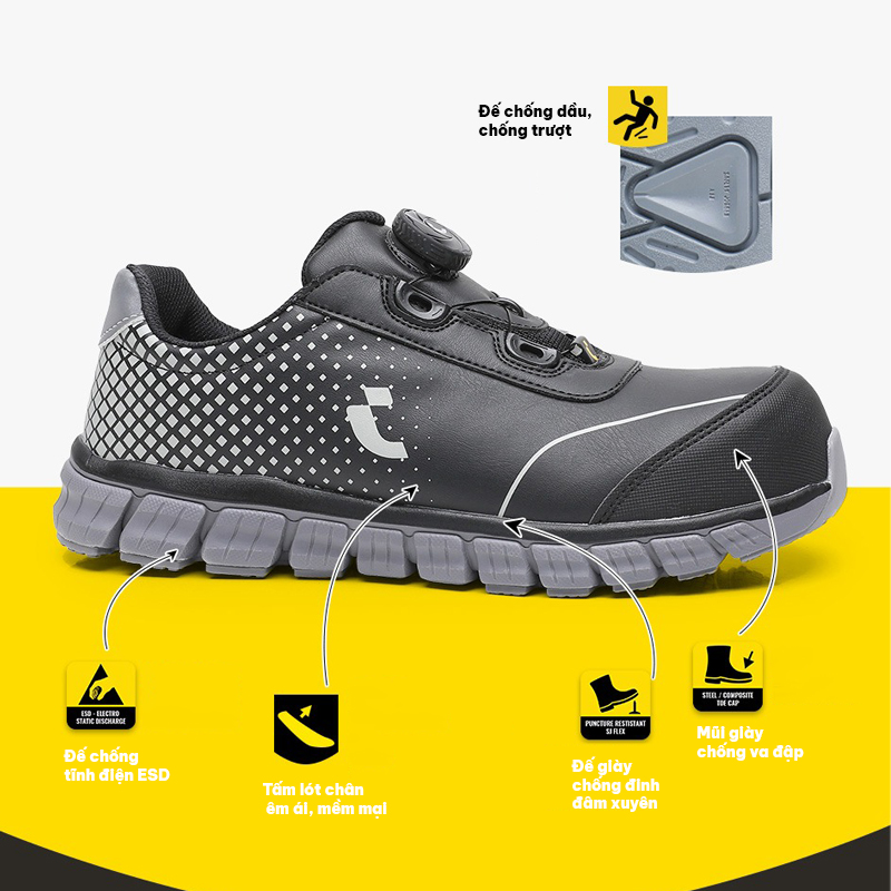 Giày Bảo Hộ Khóa Vặn Cao Cấp Safety Jogger PACCO S2PS TLS