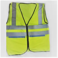 Áo phản quang bạt 5 phân - khóa kéo - có túi (poly)