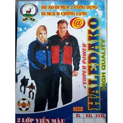 Áo mưa bộ 2 lớp viền màu @ - chống lạnh Hadelako