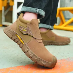 Giày bảo hộ da bò lộn siêu nhẹ VA23 mũi thép chống va đập, chống đâm xuyên
