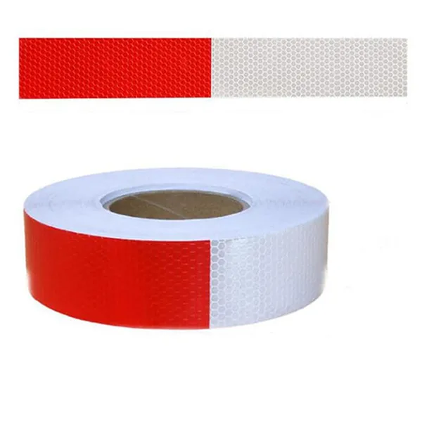 Băng keo phản quang tổ ong làn đỏ trắng