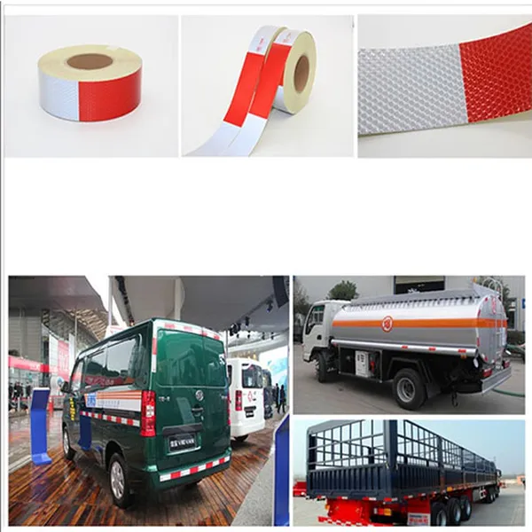Băng keo phản quang tổ ong làn đỏ trắng