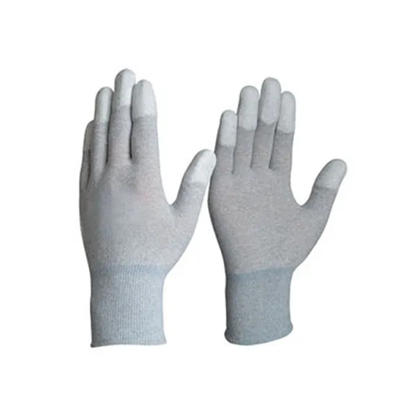 Găng tay sợi cacbon phủ PU ngón chống tĩnh điện