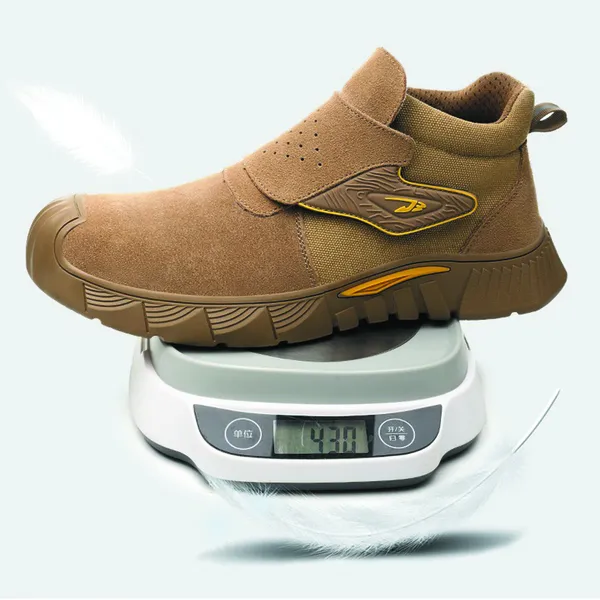 Giày bảo hộ da bò lộn siêu nhẹ VA23 mũi thép chống va đập, chống đâm xuyên