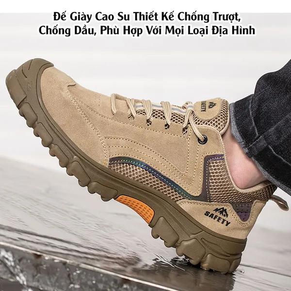 Giày Bảo Hộ Thể Thao Tphcm Nhập Khẩu Mũi Thép Chống Va Đập Đế Kevlar Chống Đâm Xuyên VA04N 