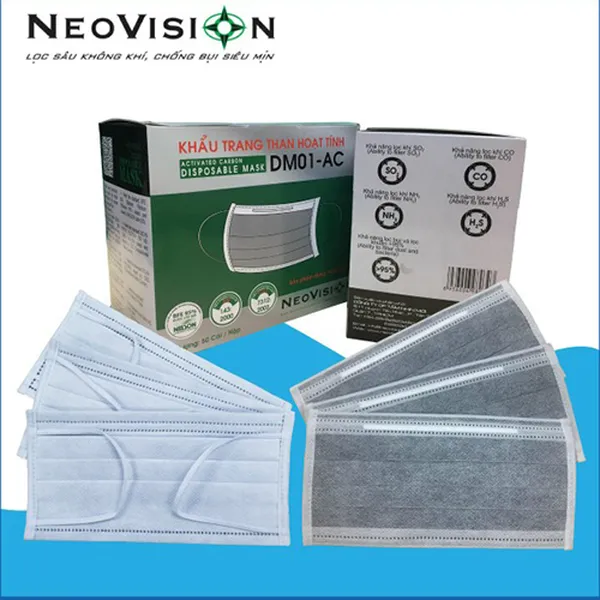 Khẩu trang y tế than hoạt tính cao cấp DM01