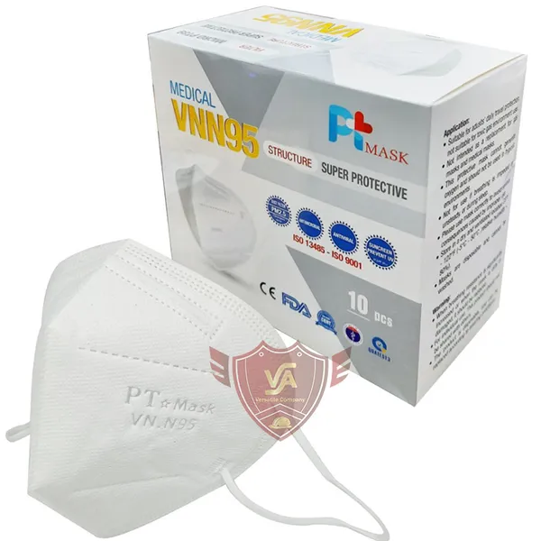 Khẩu Trang VNN95 PT Mask 5 Lớp Hộp 10 Cái Kháng Khuẩn Chống Bụi Chống Dịch