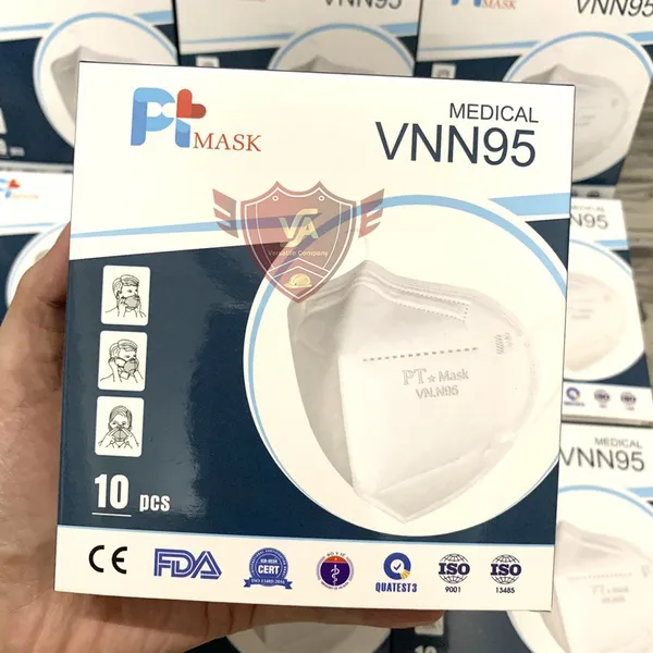 Khẩu Trang VNN95 PT Mask 5 Lớp Hộp 10 Cái Kháng Khuẩn Chống Bụi Chống Dịch