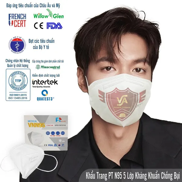 Khẩu Trang VNN95 PT Mask 5 Lớp Hộp 10 Cái Kháng Khuẩn Chống Bụi Chống Dịch
