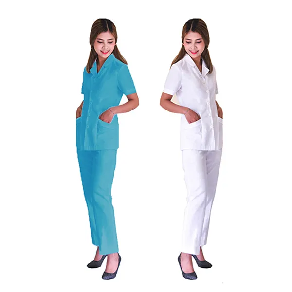 Áo blouse Nữ trắng - xanh