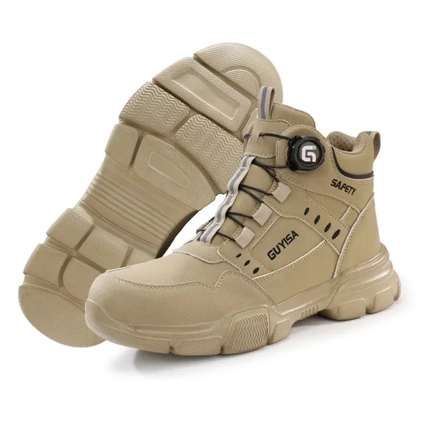 Giày Bảo Hộ Đi Phượt Cổ Cao Trang Bị Khóa Vặn Hiện Đại  Mũi Thép Đế Kevlar VA14N-MID 