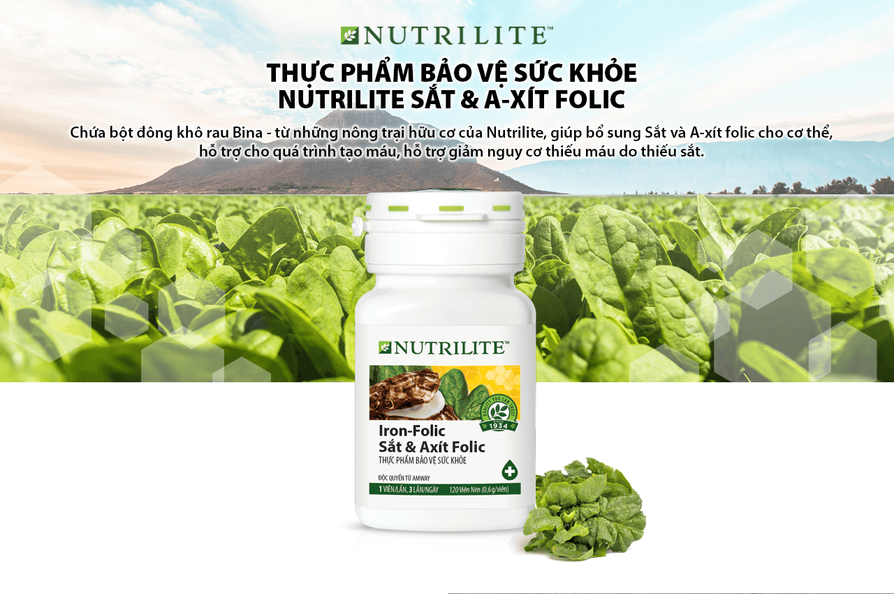 SẮT HỮU CƠ VÀ ACID FOLIC NUTRILITE