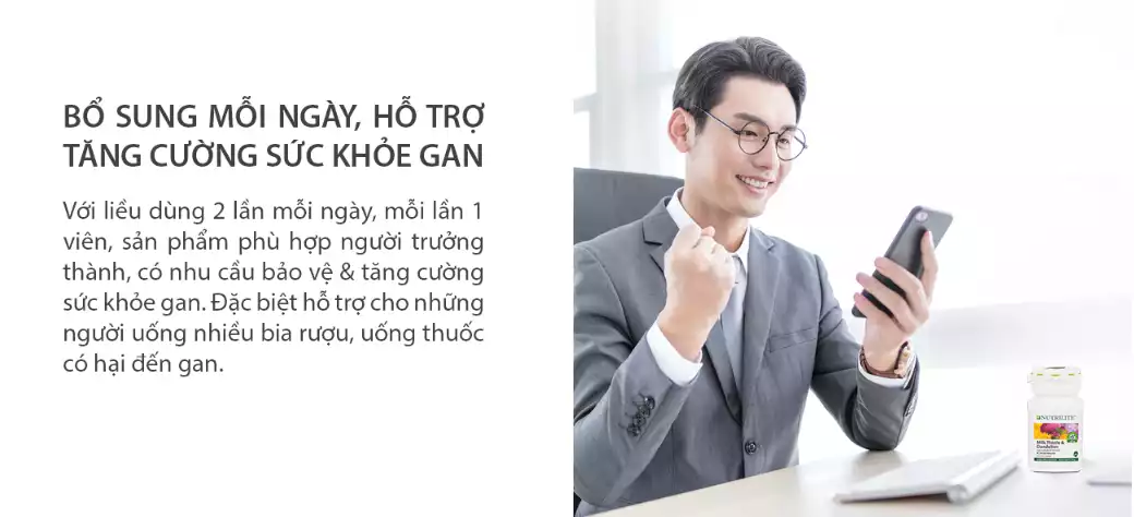 Nutrilite Milk Thistle & Dandelion liều dùng 2 lần mỗi ngày