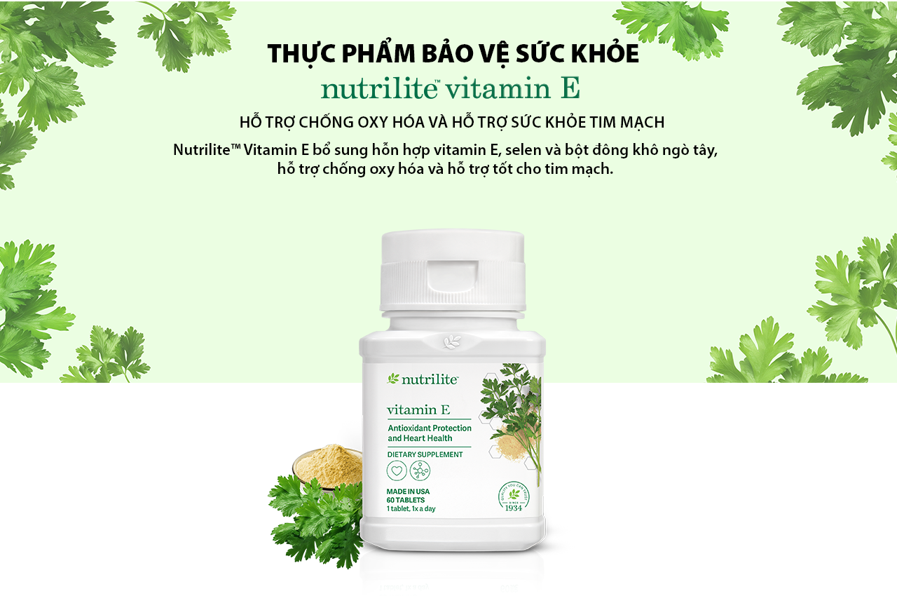 VITAMIN E TỰ NHIÊN NUTRILITE CHỐNG LÃO HÓA, BẢO VỆ TIM MẠCH
