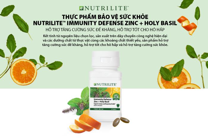nutrilite immunity defense zinc + holy basil