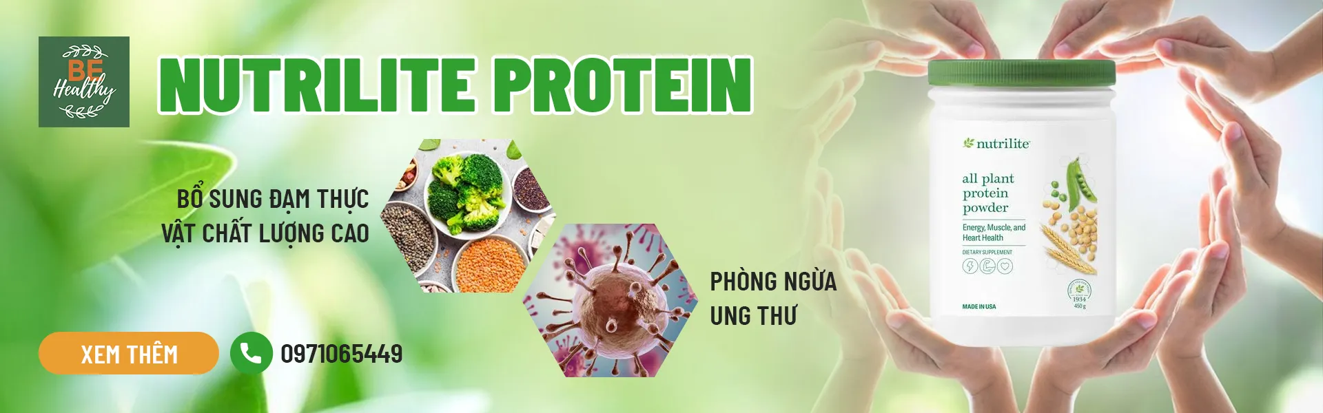 ĐẠM THỰC VẬT NUTRILITE ALL PLANT PROTEIN POWDER PHÒNG CHỐNG UNG THƯ