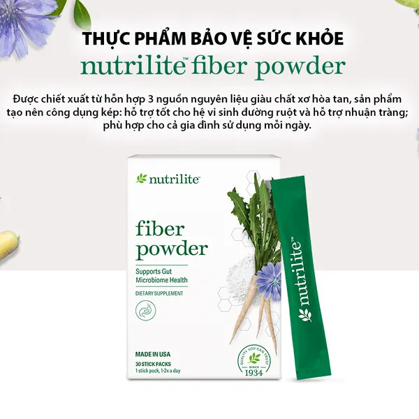FIBER POWDER NUTRILITE - CHẤT XƠ HÒA TAN NUTRILITE - CHỐNG TÁO BÓN và GIẢM CÂN