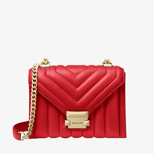 Túi xách Michael Kors mini màu đỏ Whitney Mini Quilted Shoulder Bag