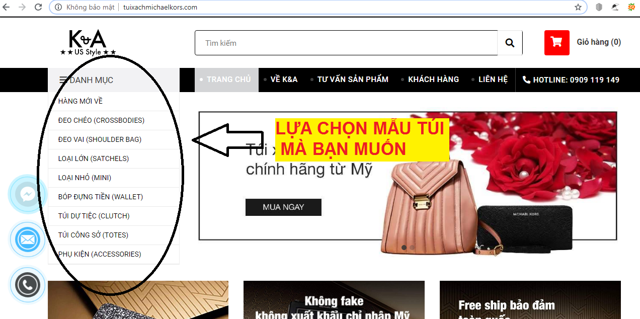 Cách mua hàng Michael Kors order đặt hàng Michael Kors