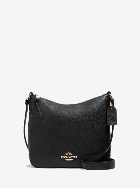 Túi Xách Coach Màu Đen Đeo Chéo C1648 Pebbed Leather Ellie File Black