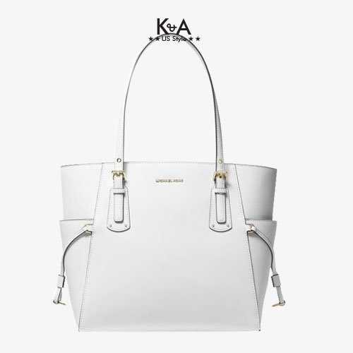 Túi xách Michael Kors hàng hiệu cao cấp Voyager Small Crossgrain Leather  Tote Bag, túi xách