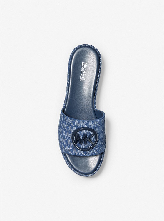 Dép Michael Kors Màu Xanh 40S1SDFS1Y Sadler Wedge Denim