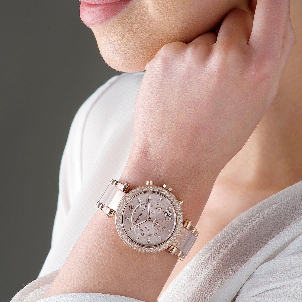 Michael Kors Ritz Chronograph White Dial Two Tone Steel Strap Watch for  Women
