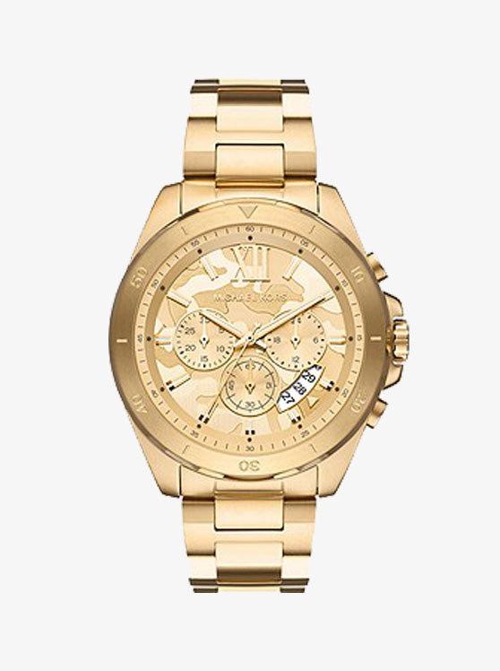 Đồng hồ nam Michael Kors MK8934 Brecken Chronograph Gold-Tone Stainless Steel Watch