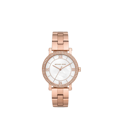 Đồng hồ Michael Kors nữ loại to Norie Pave Rose Gold Tone Watch